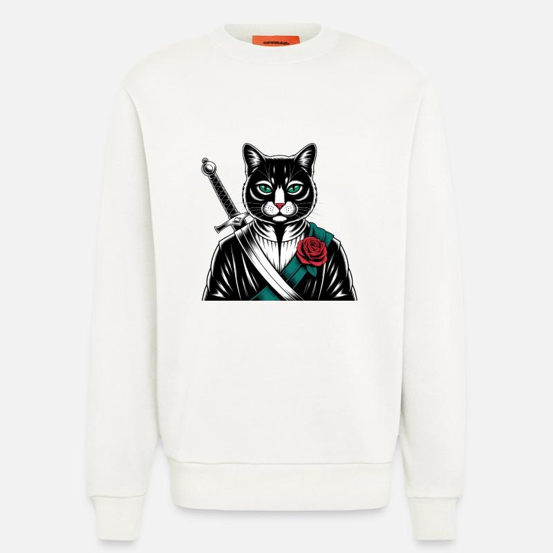 Die Samurai-Katze, die Bushido-Katze - Sweatshirt - made by SPREAD  - OFF WHITE
