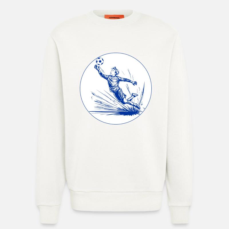 Torwart (blau-weiß) - Sweatshirt - made by SPREAD  - OFF WHITE