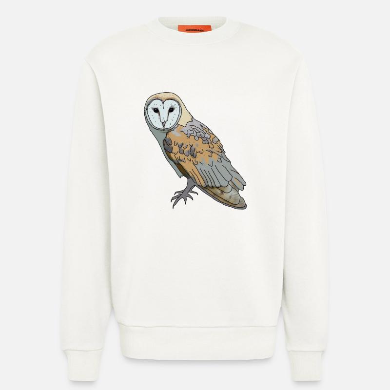 Eule - Schleiereule - Sweatshirt - made by SPREAD  - OFF WHITE