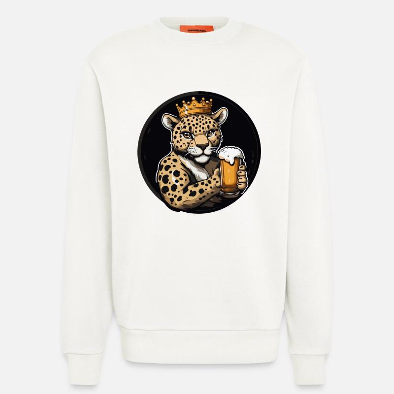 Leopard Bier Comic - Sweatshirt - made by SPREAD  - OFF WHITE