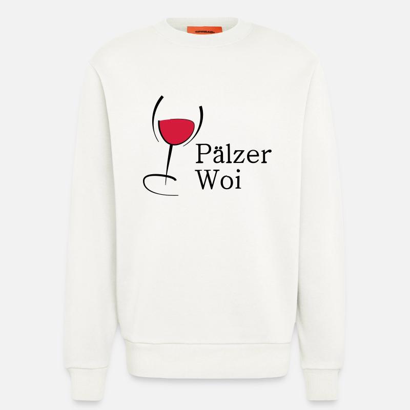 Pälzer Woi Weinglas - Sweatshirt - made by SPREAD - OFF WHITE