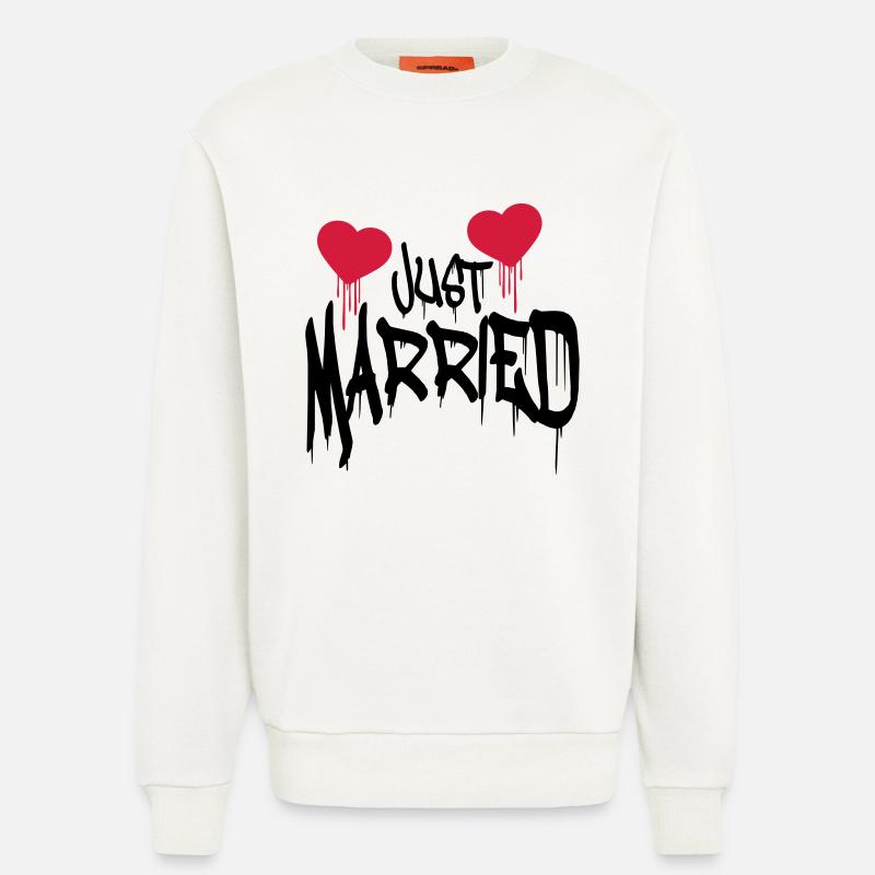 Just married Logo funny herzblut - Sweatshirt - made by SPREAD  - OFF WHITE