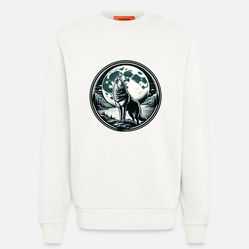 Wolf Mond Werwolf Heulen - Sweatshirt - made by SPREAD  - OFF WHITE