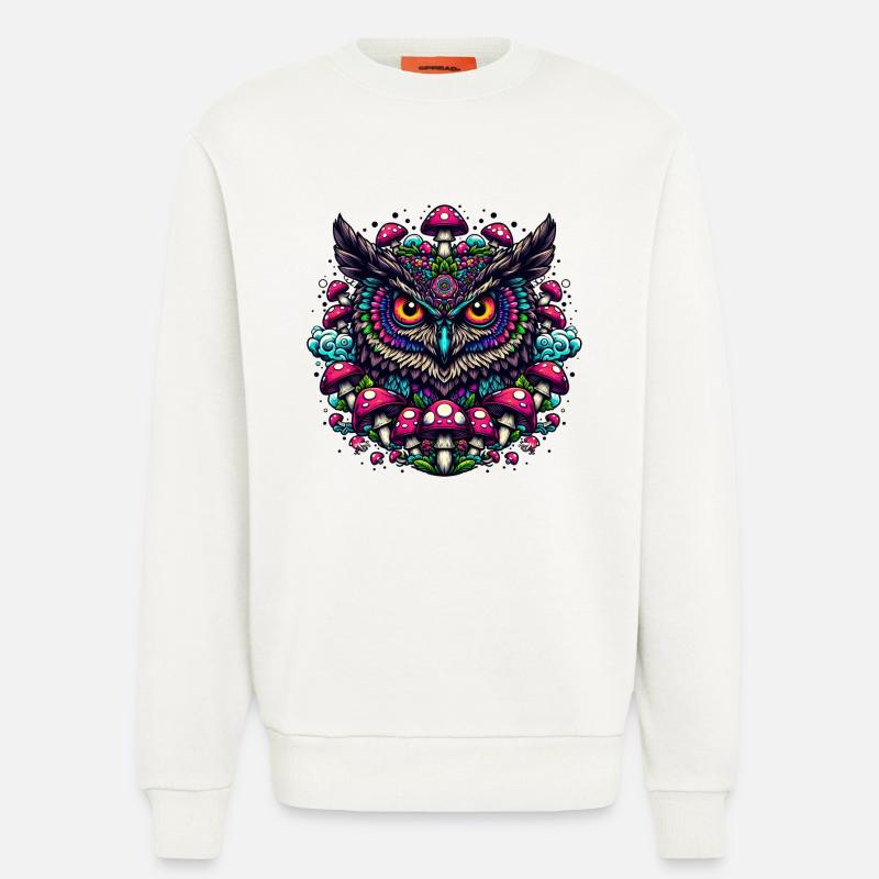 Psychedelische Eule - Sweatshirt - made by SPREAD  - OFF WHITE