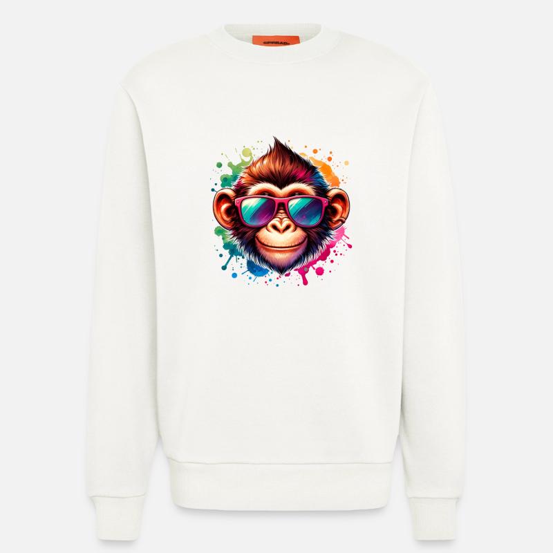 Cooler Affe - Funky Monkey - Sweatshirt - made by SPREAD  - OFF WHITE