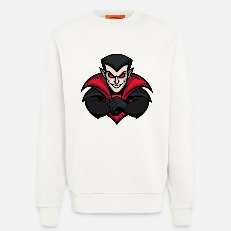 Bande dessinée vampire Halloween - Sweat bio décontracté fabriqué en UE - OFF WHITE