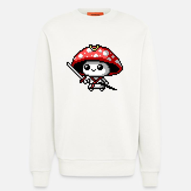 8bit Mushroom Samurai - Sweatshirt - made by SPREAD  - OFF WHITE