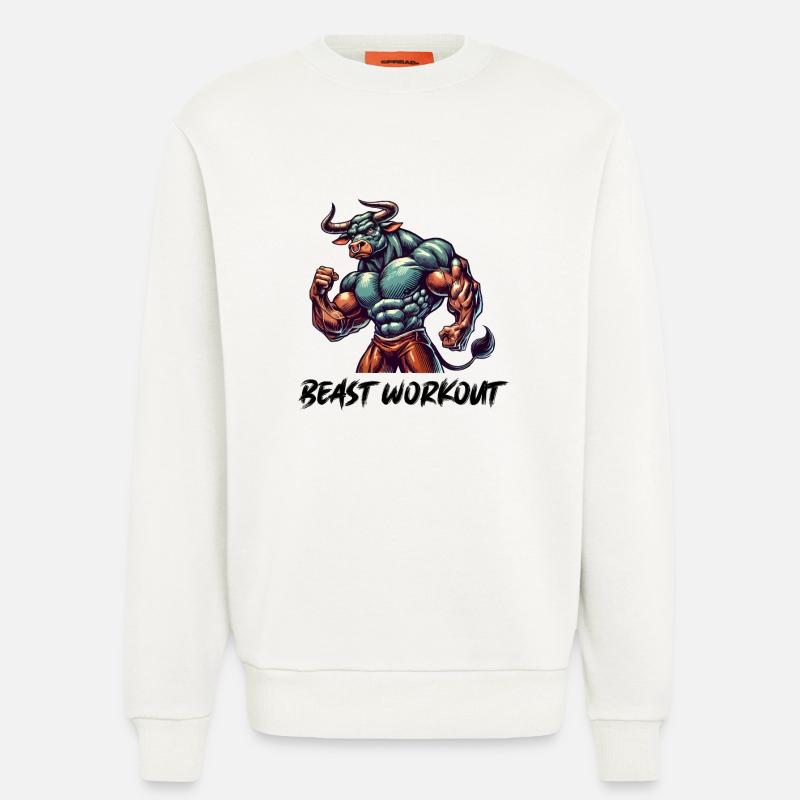 Stier Beast Workout - Sweatshirt - made by SPREAD  - OFF WHITE