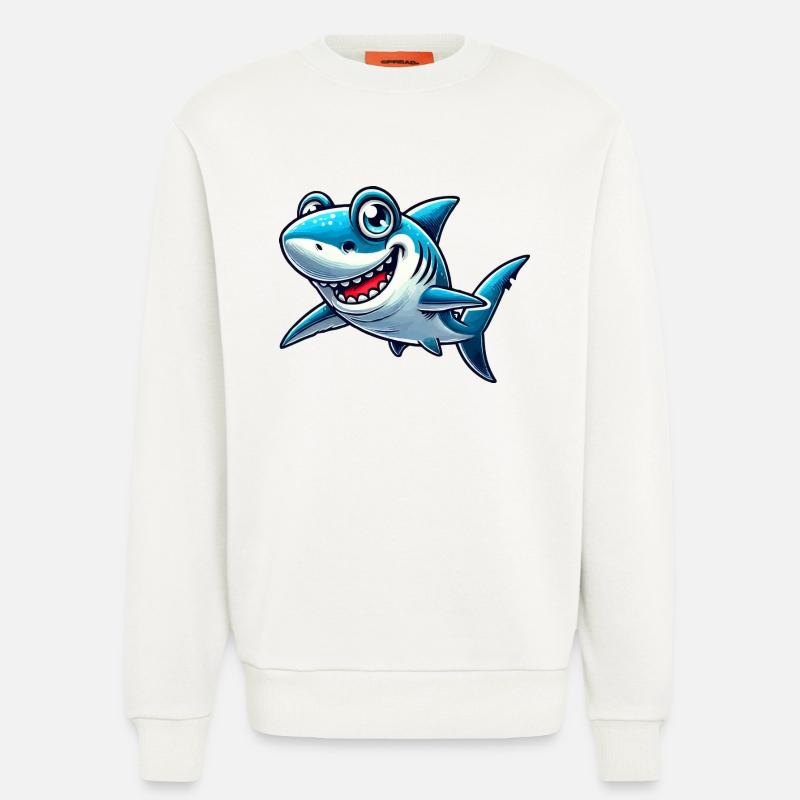 hai shark comic - Sweatshirt - made by SPREAD  - OFF WHITE
