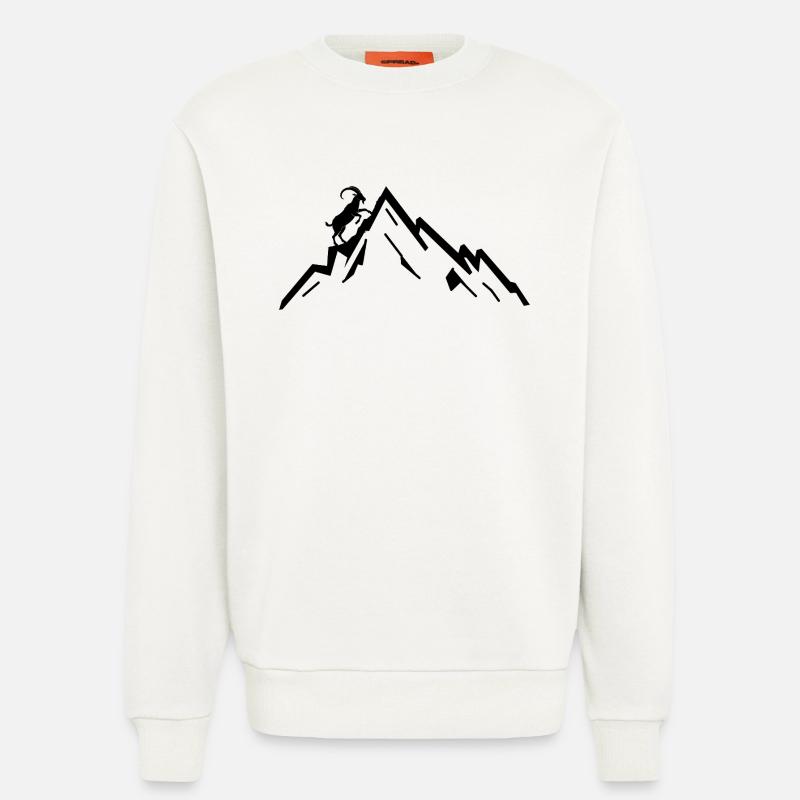 Steinbock Berge Berg - Sweatshirt - made by SPREAD - OFF WHITE