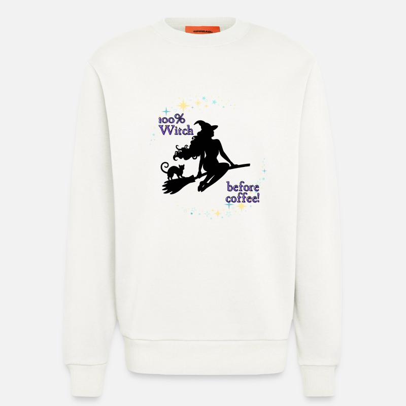 100% Witch before coffee - Sweatshirt - made by SPREAD  - OFF WHITE