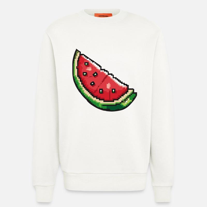 Pastèque Pixel Gamer - Sweat bio décontracté fabriqué en UE - OFF WHITE