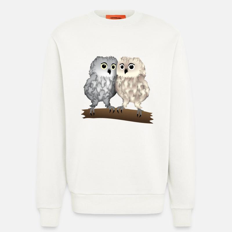 Eulen hell - Sweatshirt - made by SPREAD  - OFF WHITE