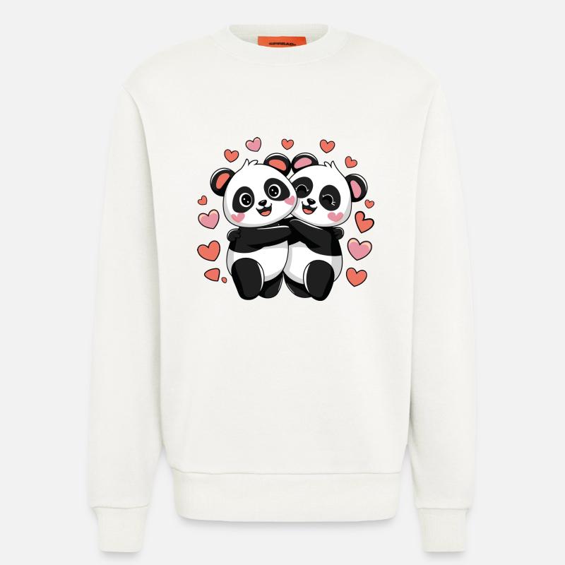 Panda Love - Sweatshirt - made by SPREAD  - OFF WHITE