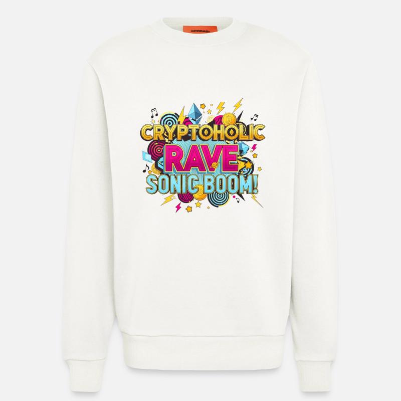 Crypto Trader Techno Kunst - Sweatshirt - made by SPREAD  - OFF WHITE