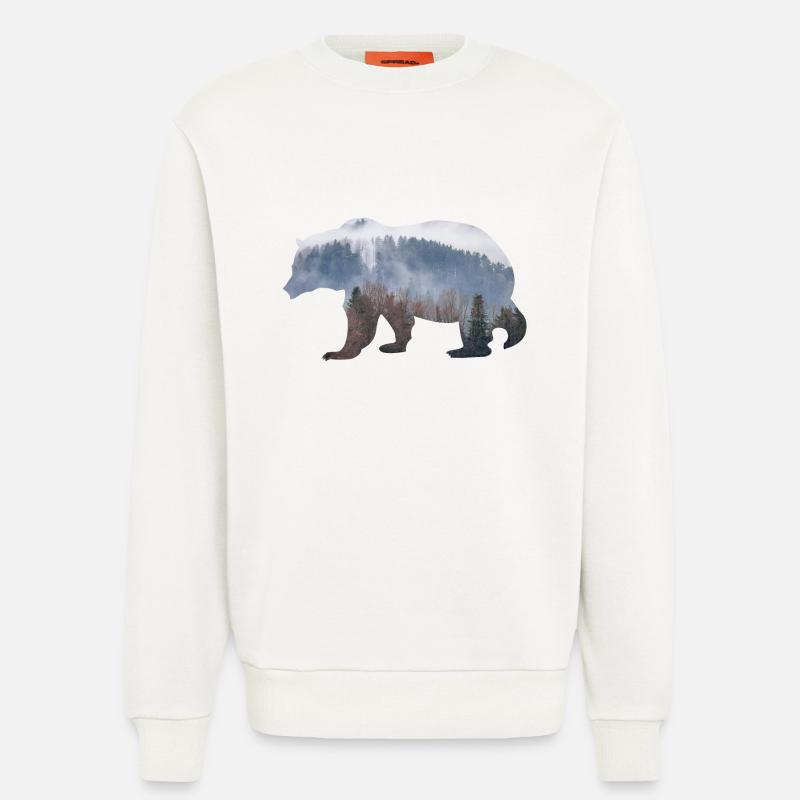 Bär mit Wald - Sweatshirt - made by SPREAD  - OFF WHITE