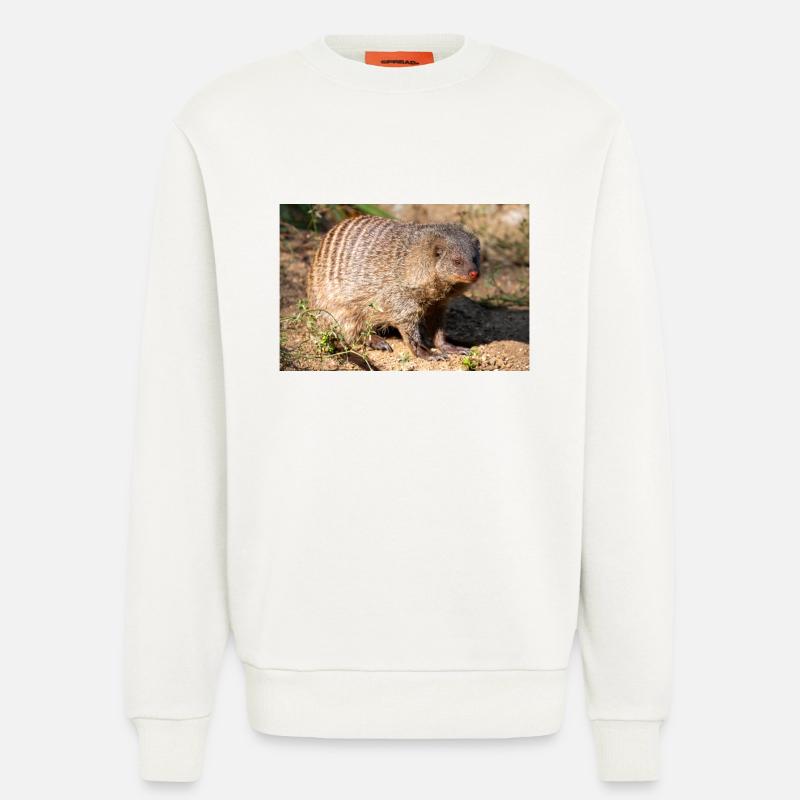 Gebänderte Manguste oder Zebramanguste Zebramanguste - Sweatshirt - made by SPREAD  - OFF WHITE
