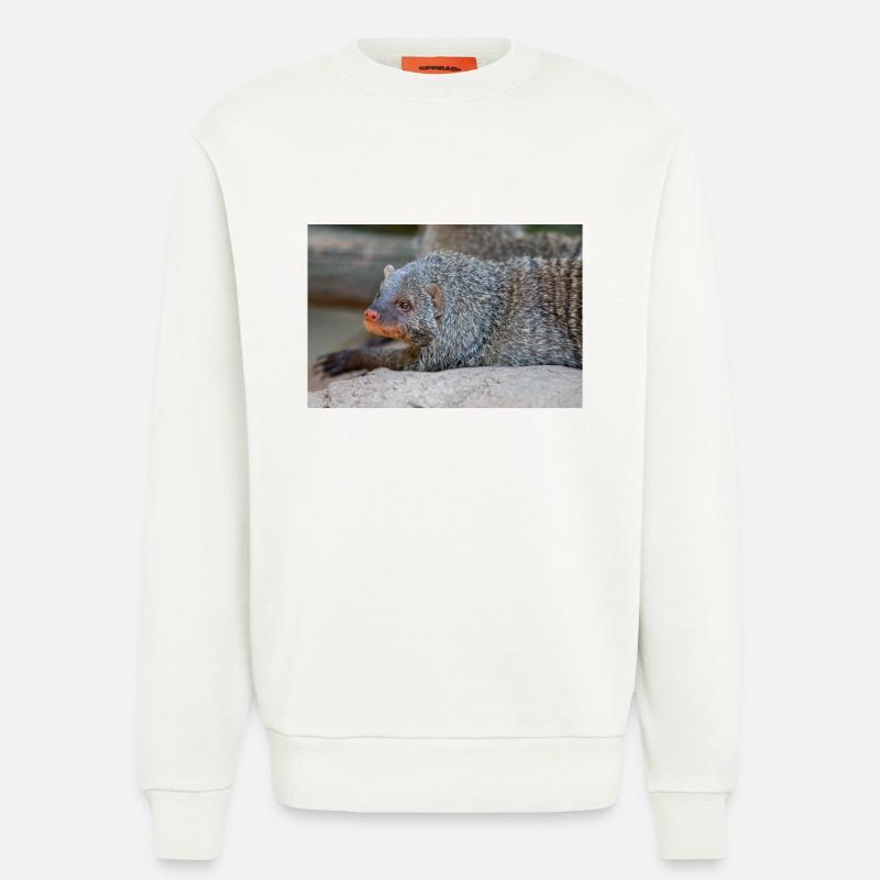 Gebänderte Manguste oder Zebramanguste Zebramanguste - Sweatshirt - made by SPREAD  - OFF WHITE