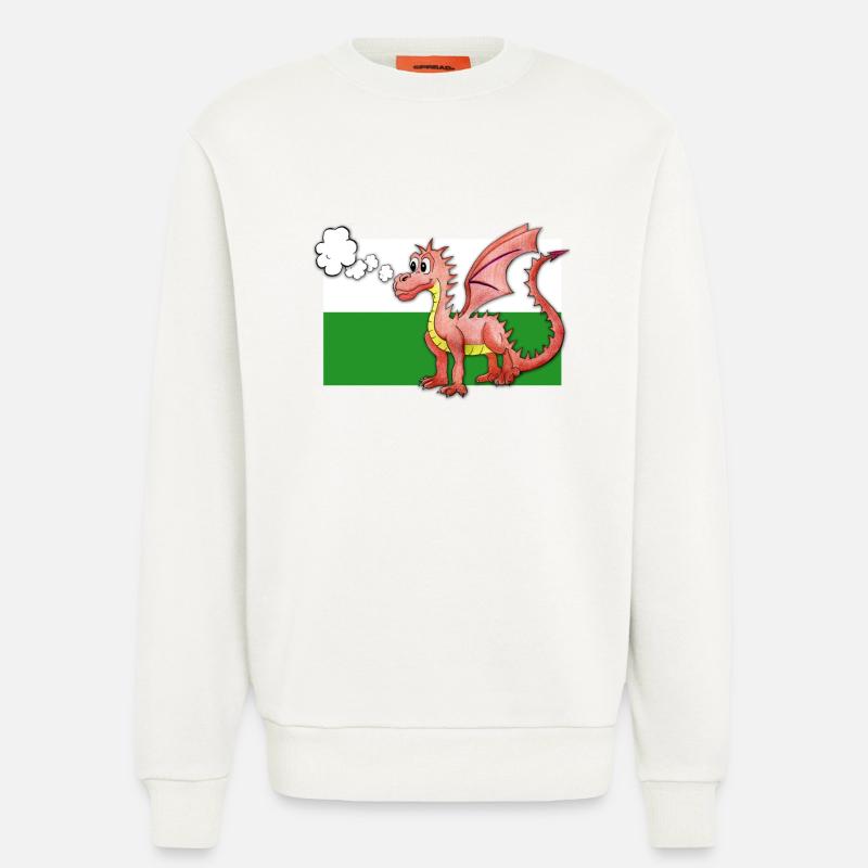 Puffing Welsh Dragon - Gregory - Sweatshirt - made by SPREAD  - OFF WHITE