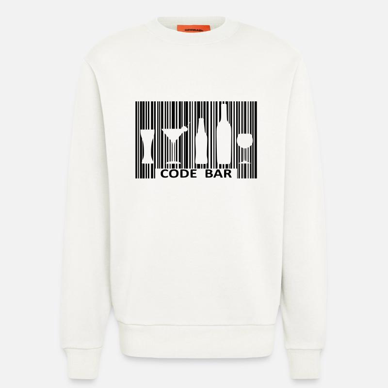 Code bar - Sweat bio décontracté fabriqué en UE - OFF WHITE
