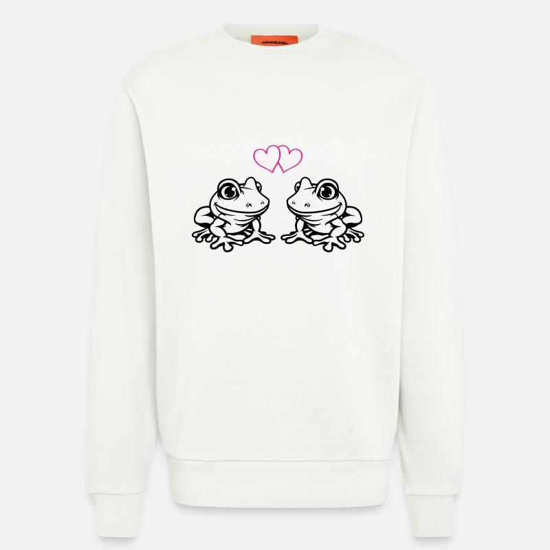 frosch comic love - Sweatshirt - made by SPREAD  - OFF WHITE