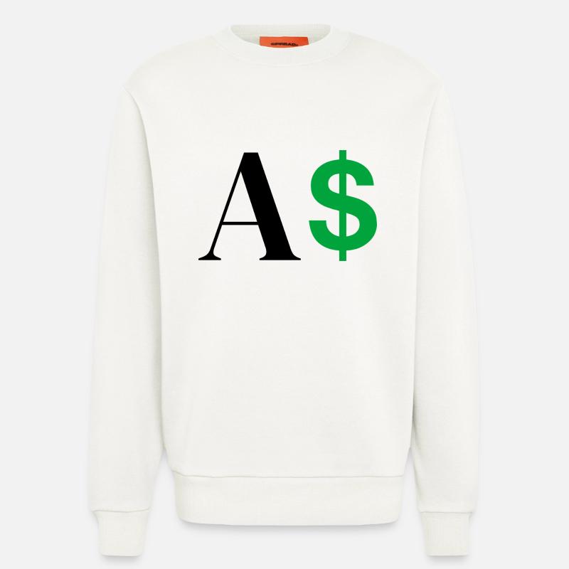 Dollar-Buchstabe - Sweatshirt - made by SPREAD  - OFF WHITE