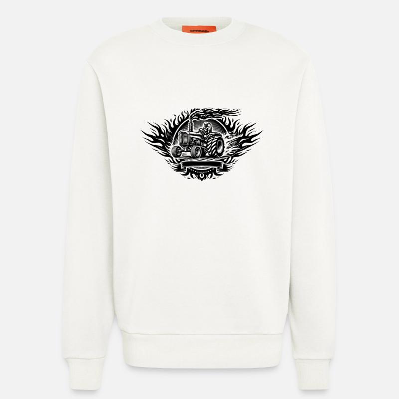 Tractor Pulling Logo - Sweatshirt - made by SPREAD  - OFF WHITE