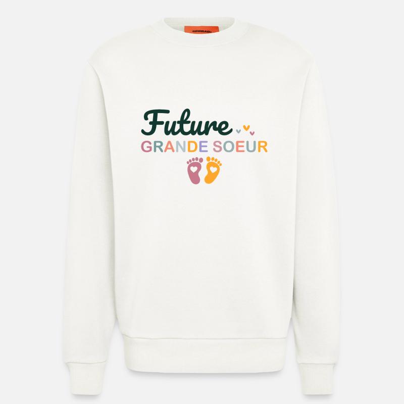 Kind Kind Zukunft Große Schwester - Sweatshirt - made by SPREAD  - OFF WHITE