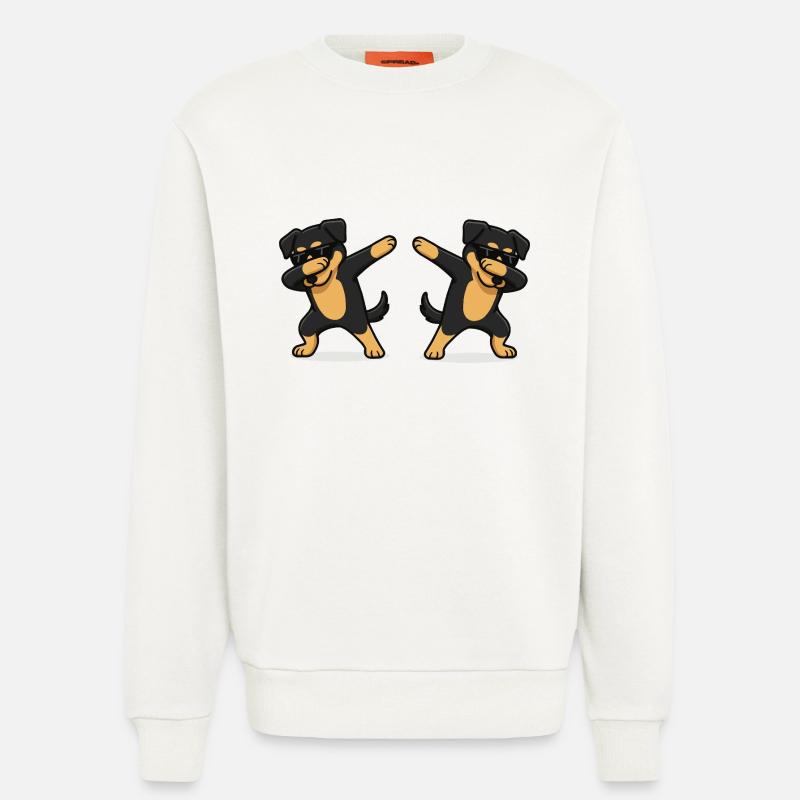 hund comic dabbing 2 - Sweatshirt - made by SPREAD  - OFF WHITE