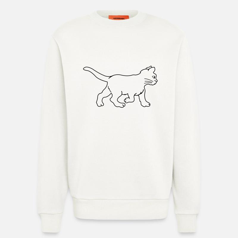 chat - Sweat bio décontracté fabriqué en UE - OFF WHITE