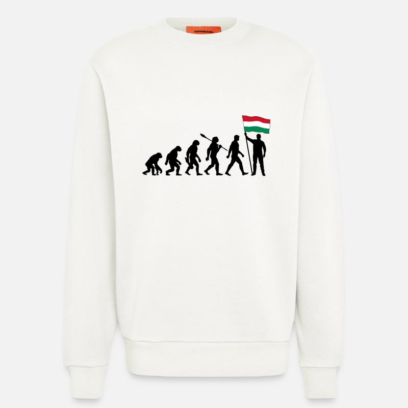 Ungarn - Evolution - Flagge - Nation - Sweatshirt - made by SPREAD  - OFF WHITE
