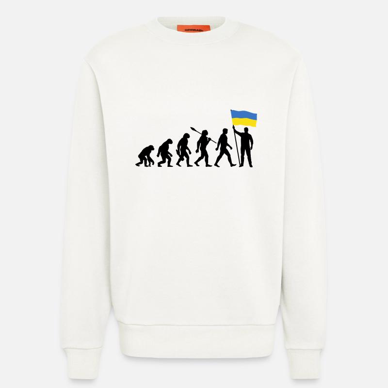 Ukraine - Evolution - Flagge - Nation - Sweatshirt - made by SPREAD  - OFF WHITE