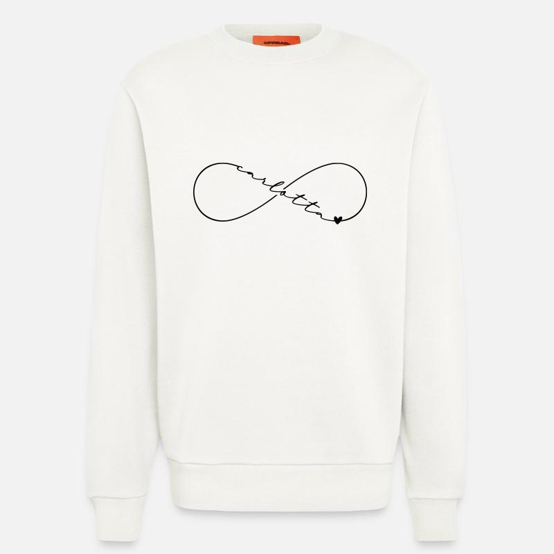 Carlotta Nom Symbole de l’Infini - Sweat bio décontracté fabriqué en UE - OFF WHITE