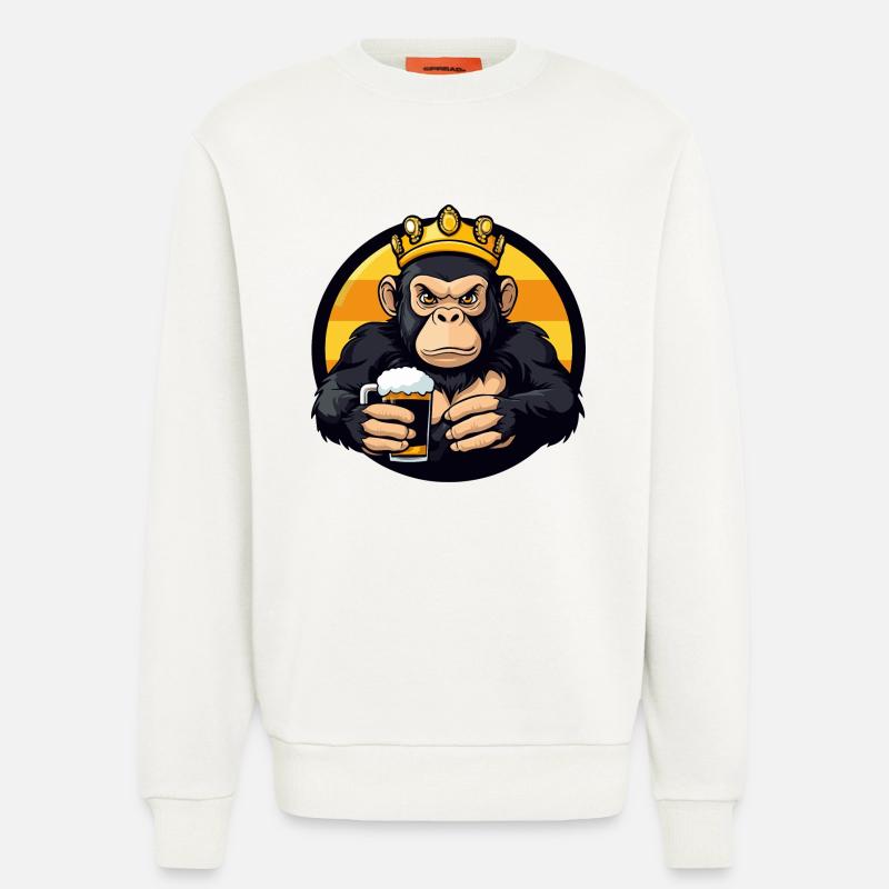Monkey Beer Comic - Sweatshirt - made by SPREAD  - OFF WHITE