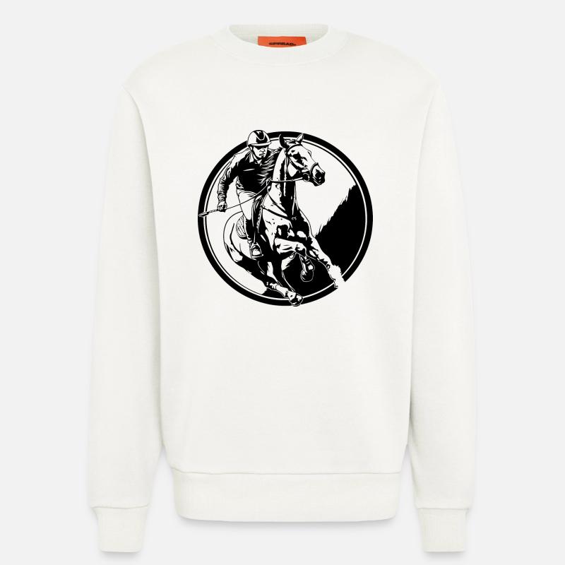 Reiten Pferd Mann Silhouette - Sweatshirt - made by SPREAD  - OFF WHITE