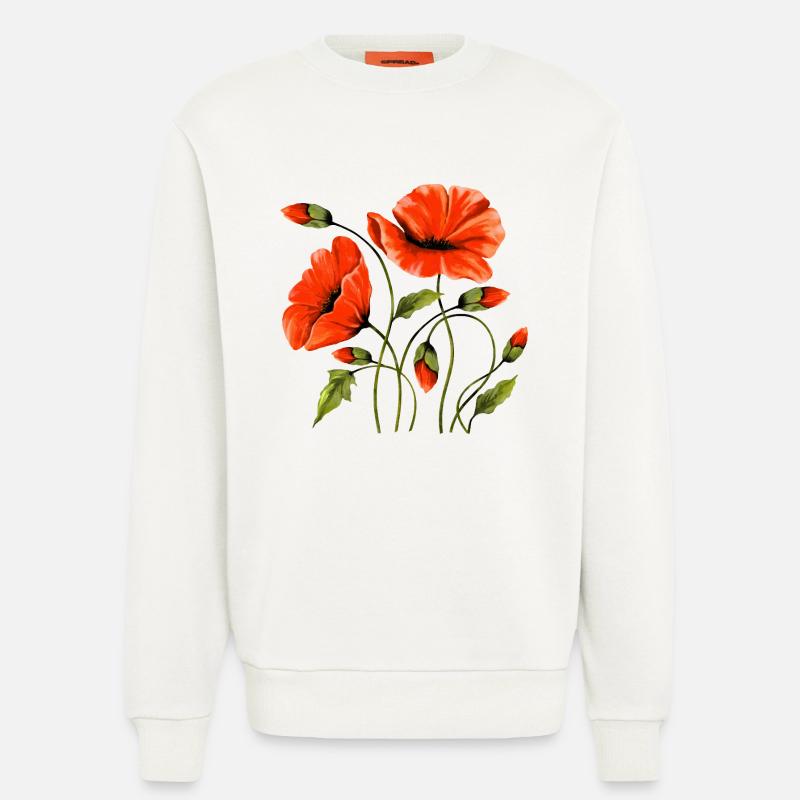 Fleur - Sweat bio décontracté fabriqué en UE - OFF WHITE