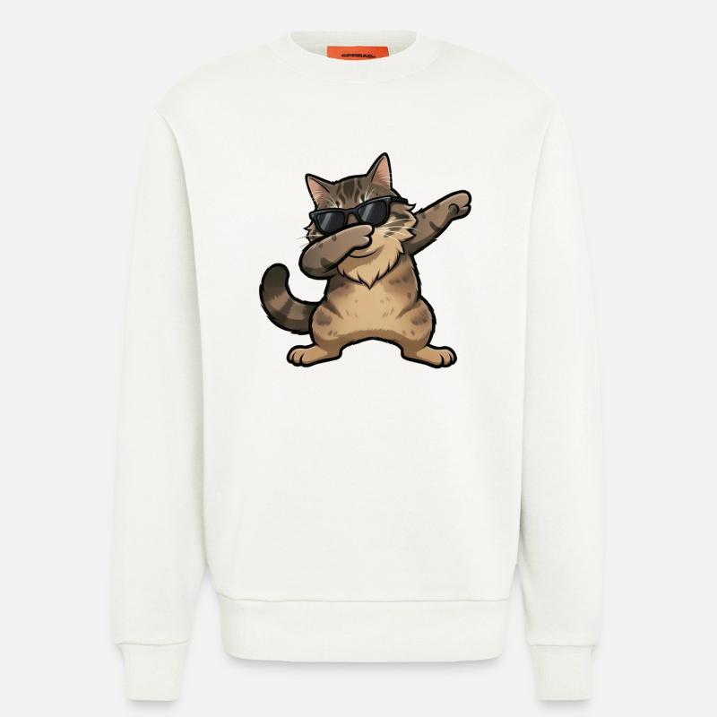Dabbing Norwegian Forest Cat - Sweatshirt - made by SPREAD  - OFF WHITE