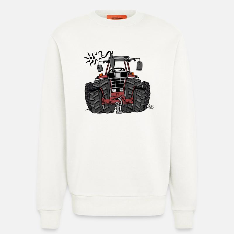 0097 Roter Traktor - Sweatshirt - made by SPREAD  - OFF WHITE