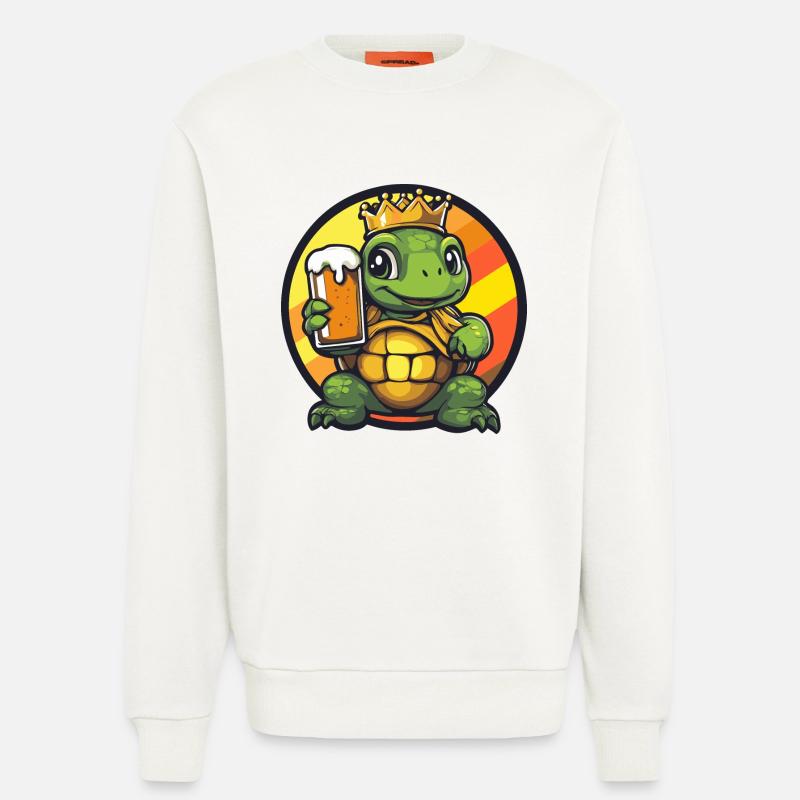 Schildkröte Bier Comic - Sweatshirt - made by SPREAD  - OFF WHITE