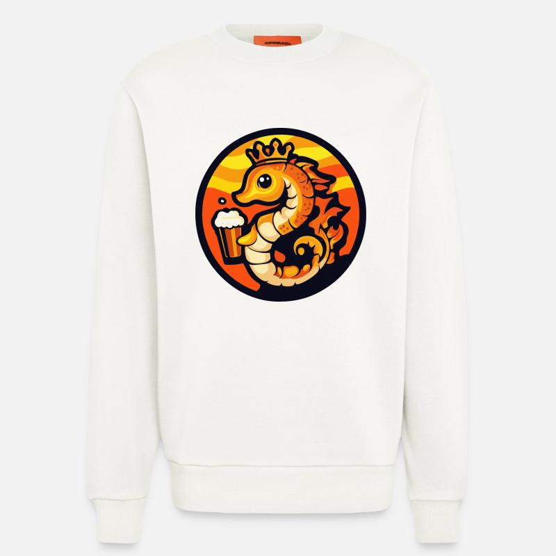 Seepferd Bier Comic - Sweatshirt - made by SPREAD - OFF WHITE