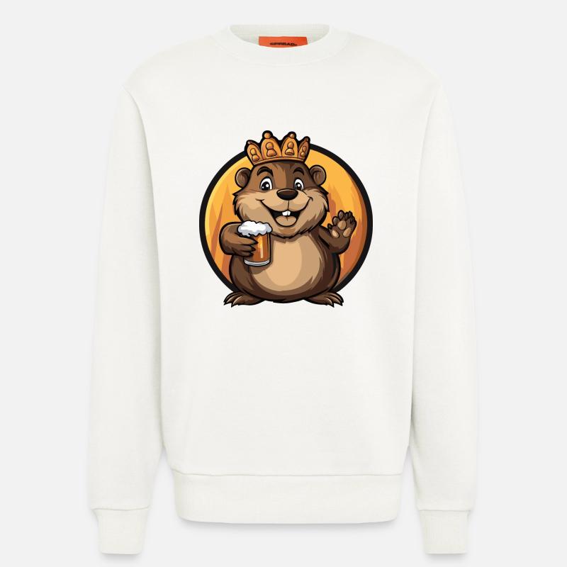 Biber Bier Comic - Sweatshirt - made by SPREAD  - OFF WHITE