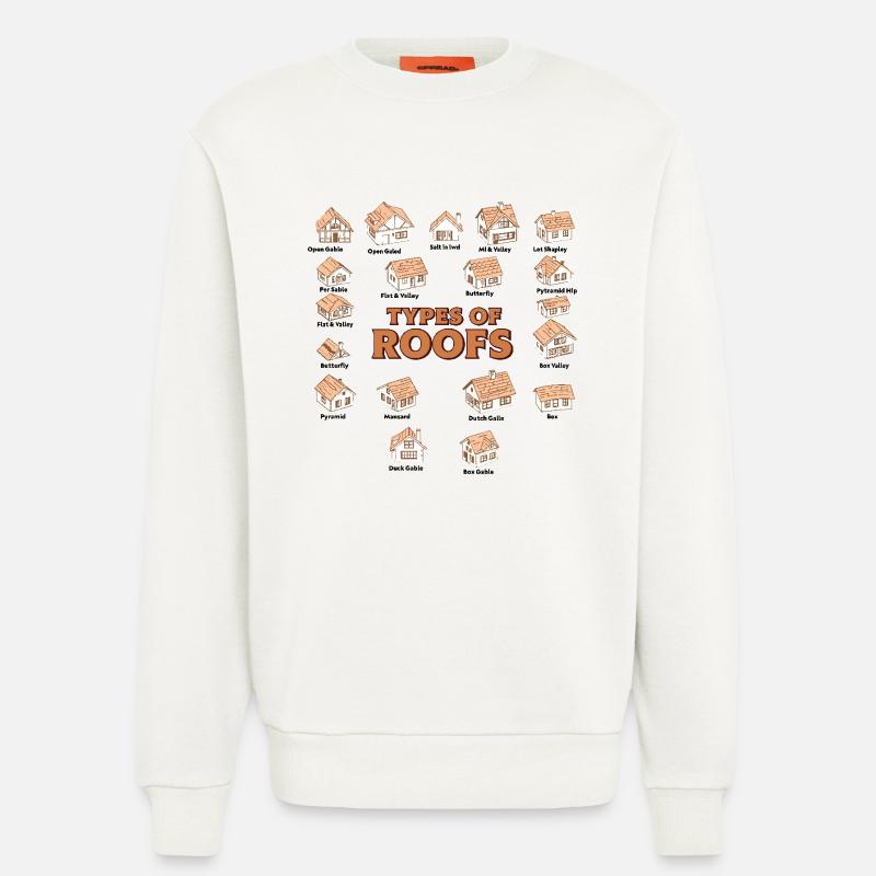 Arten von Dächern Dacharchitekturstile - Sweatshirt - made by SPREAD  - OFF WHITE