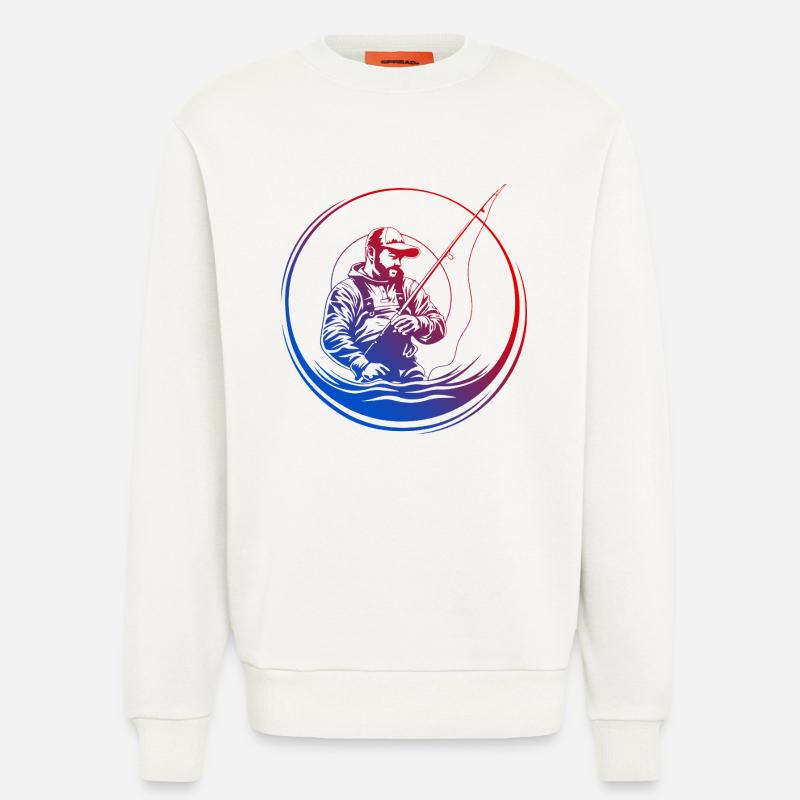 Fishing Silhouette Bunt - Sweatshirt - made by SPREAD  - OFF WHITE