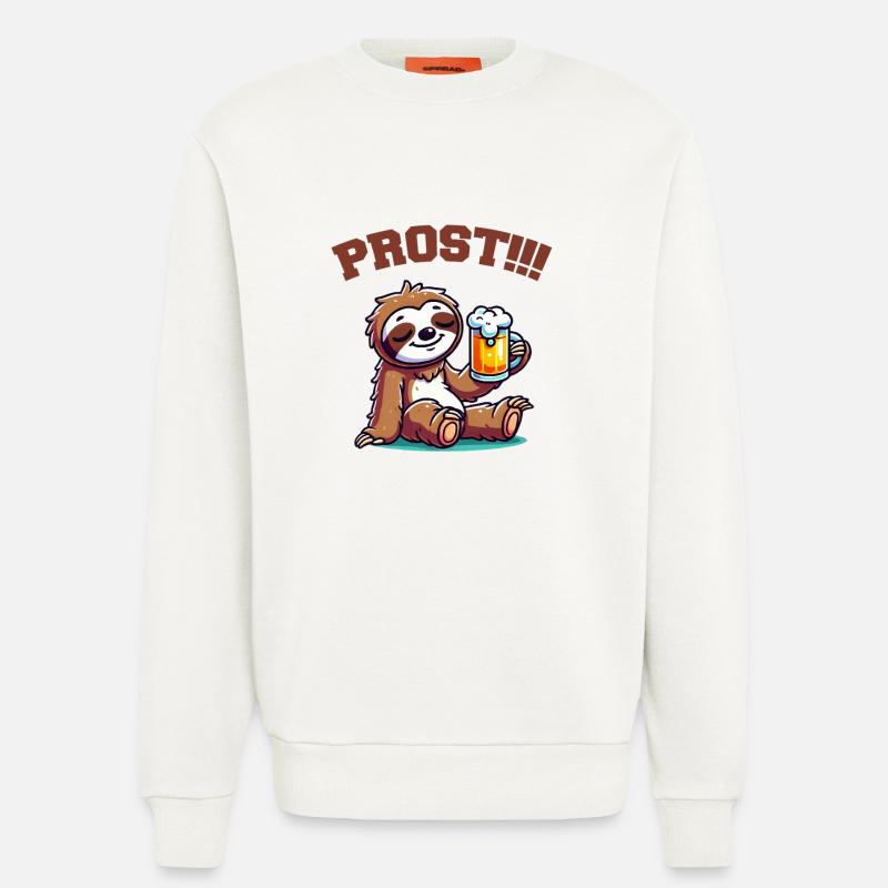 faultier bier comic - Sweatshirt - made by SPREAD  - OFF WHITE