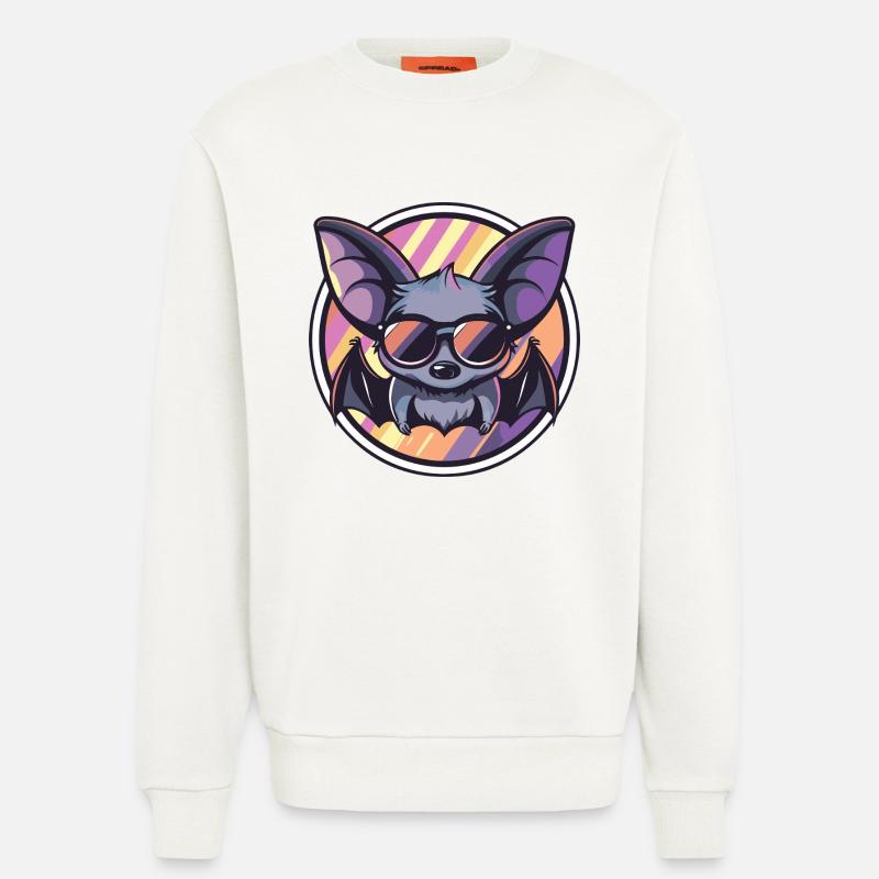 Fledermaus Cool Comic - Sweatshirt - made by SPREAD  - OFF WHITE
