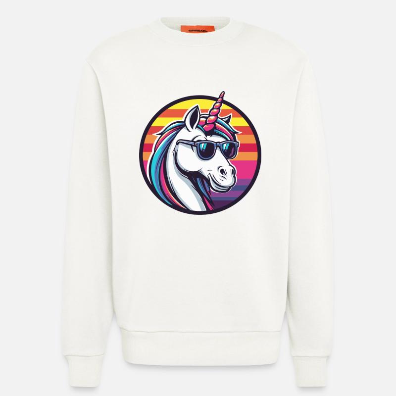 Einhorn Cool Comic - Sweatshirt - made by SPREAD  - OFF WHITE