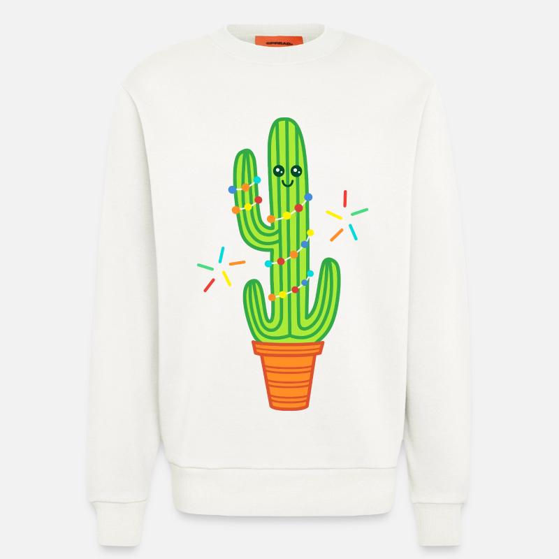 Cute Comic Cactus Green - Sweatshirt - made by SPREAD - OFF WHITE