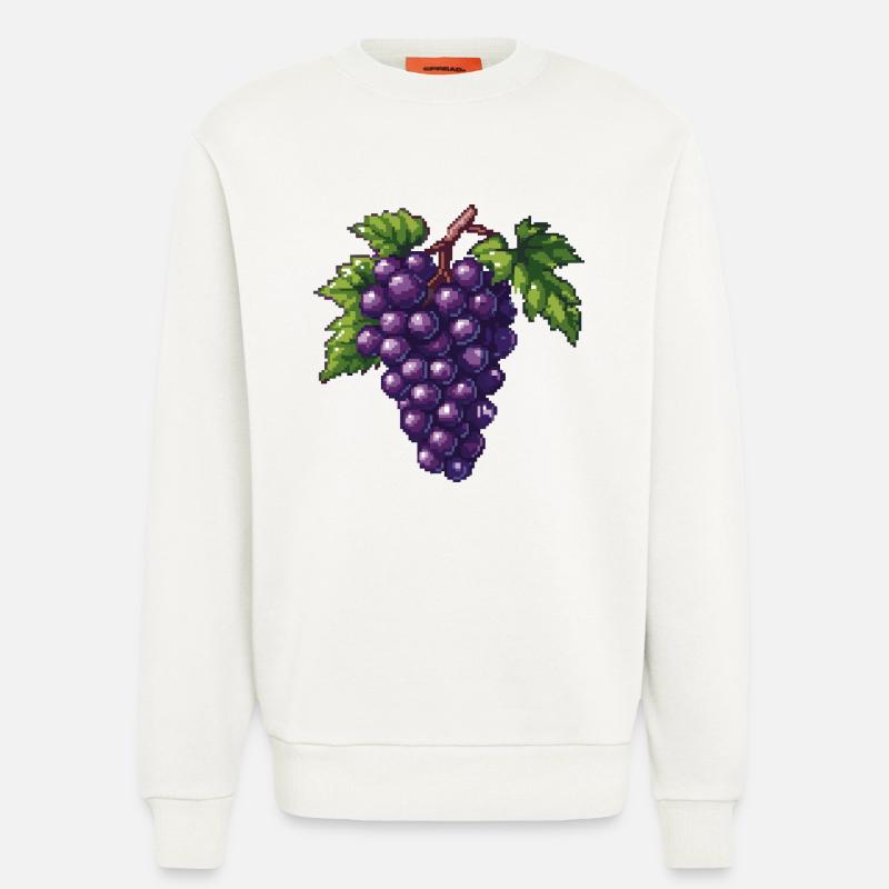 Weintrauben Pixel Symbol - Sweatshirt - made by SPREAD  - OFF WHITE