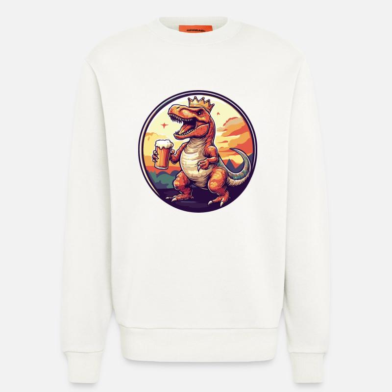 Dinosaur T-Rex Beer Comic - Sweatshirt - made by SPREAD  - OFF WHITE