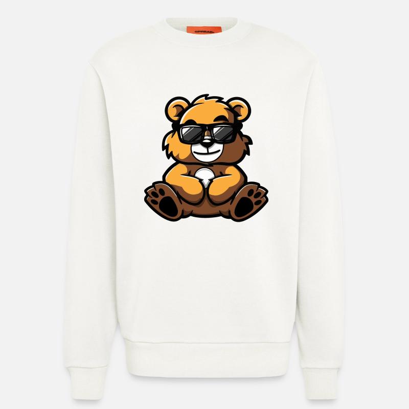 Bär Comic Cool - Sweatshirt - made by SPREAD  - OFF WHITE
